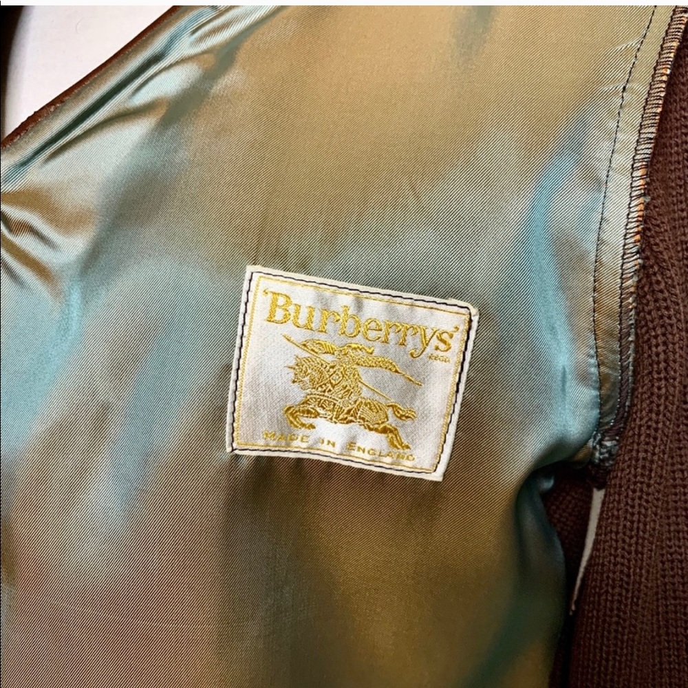 Vintage Suede Burberrys’ Brown V-Neck